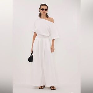One-Shoulder White Maxi Dress